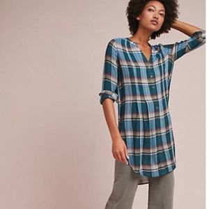 Lucie Plaid Tunic By Akemi+Kin Anthro Size Small
